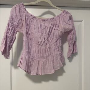 Lush Lavender Off-Shoulder Blouse